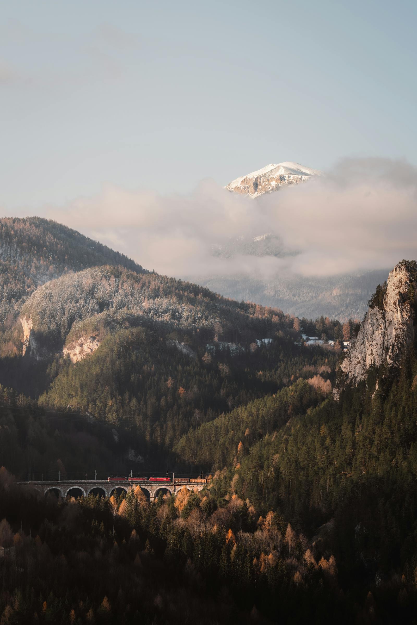 breathtaking view of semmering pass viaduct in austria