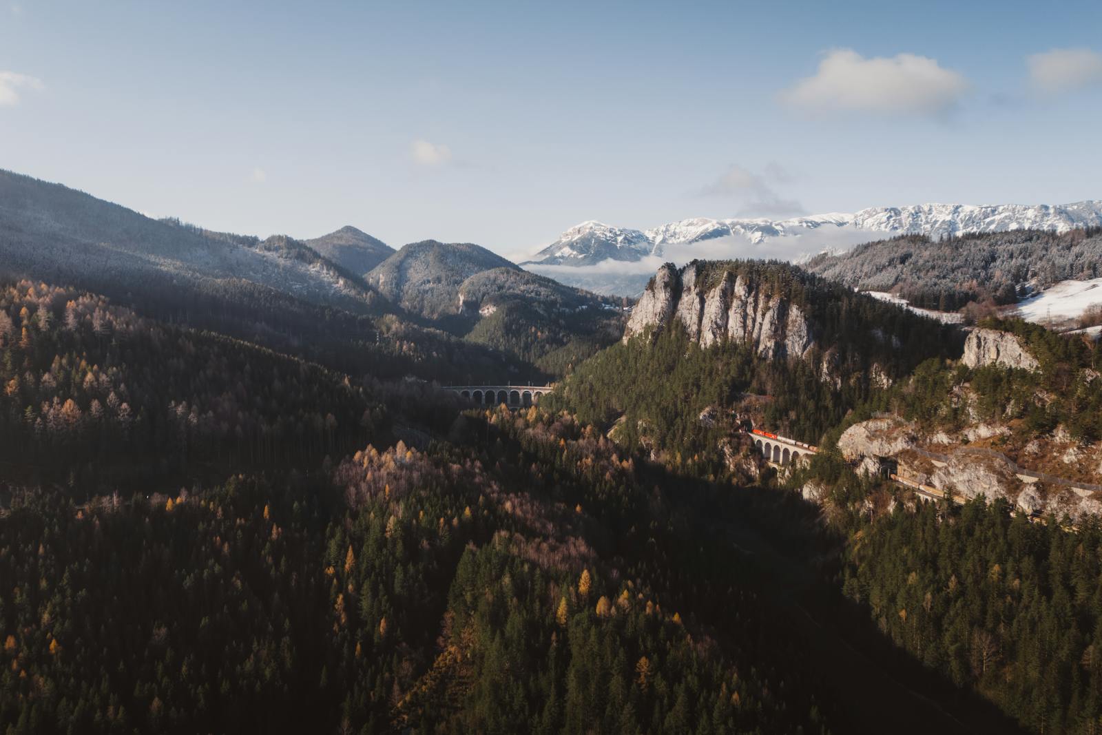 aerial view of semmering pass in styria austria