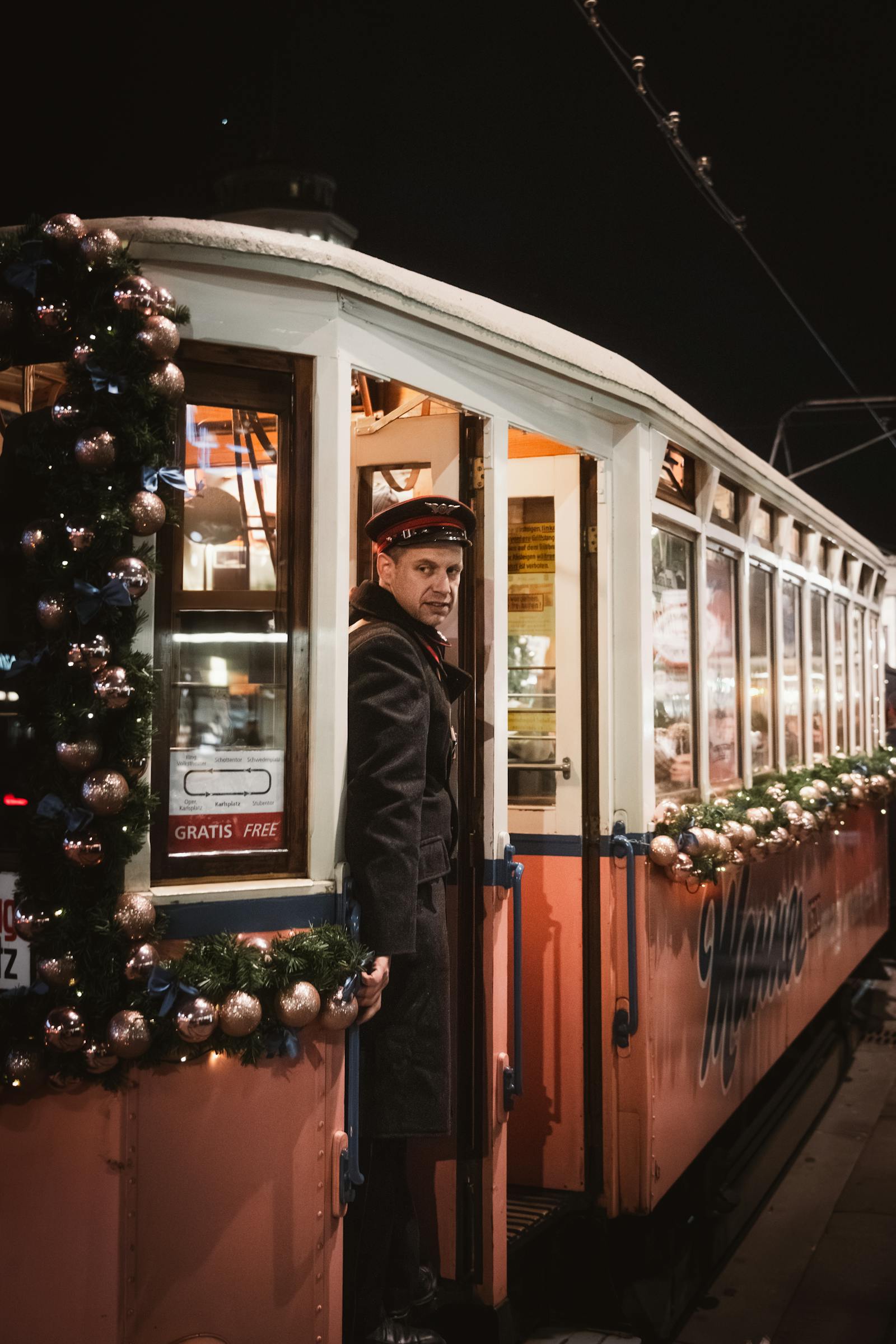 Festive Tram Ride in Vienna Christmas Markt