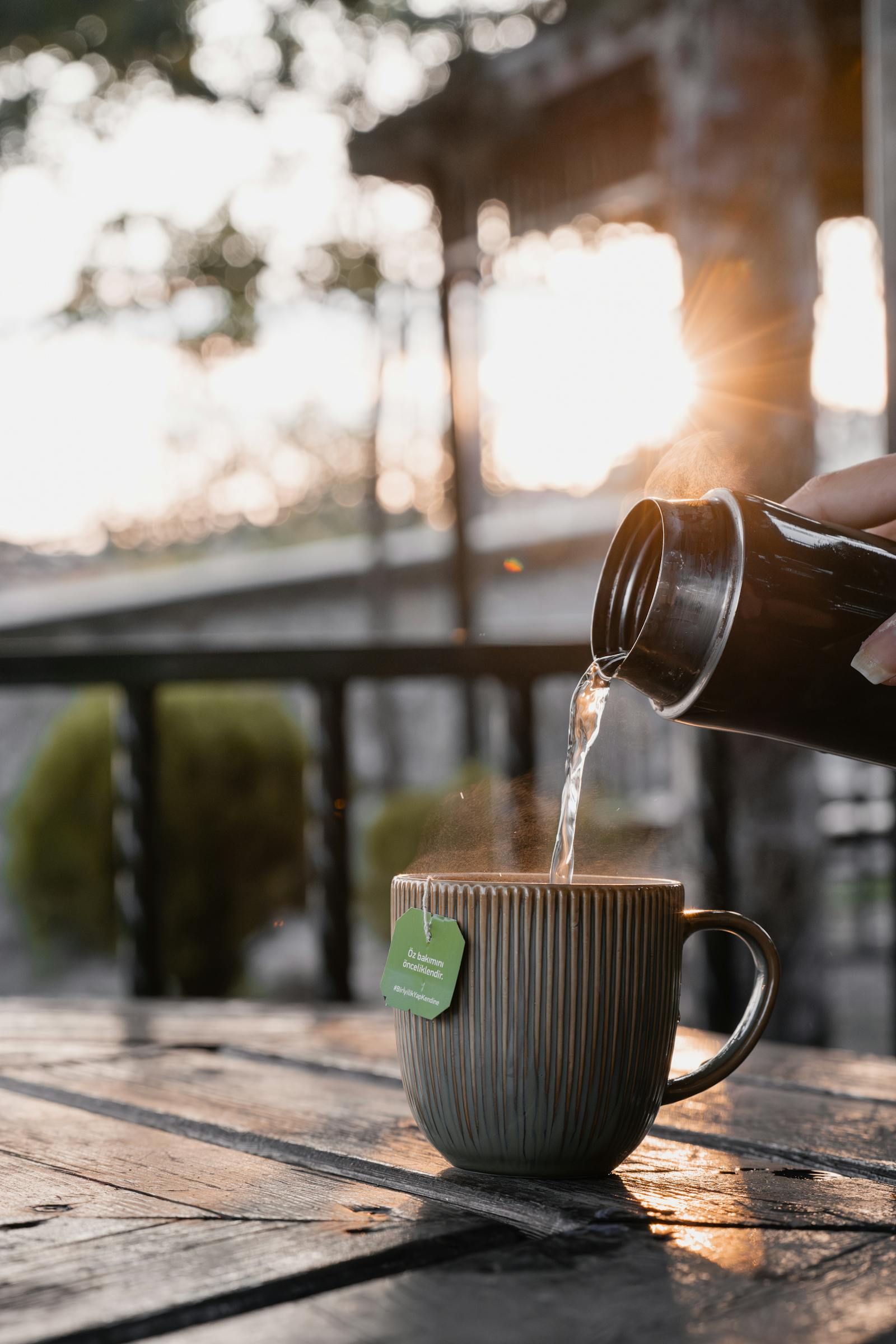 Experience a peaceful morning tea ritual at sunrise, captured in Ankara.