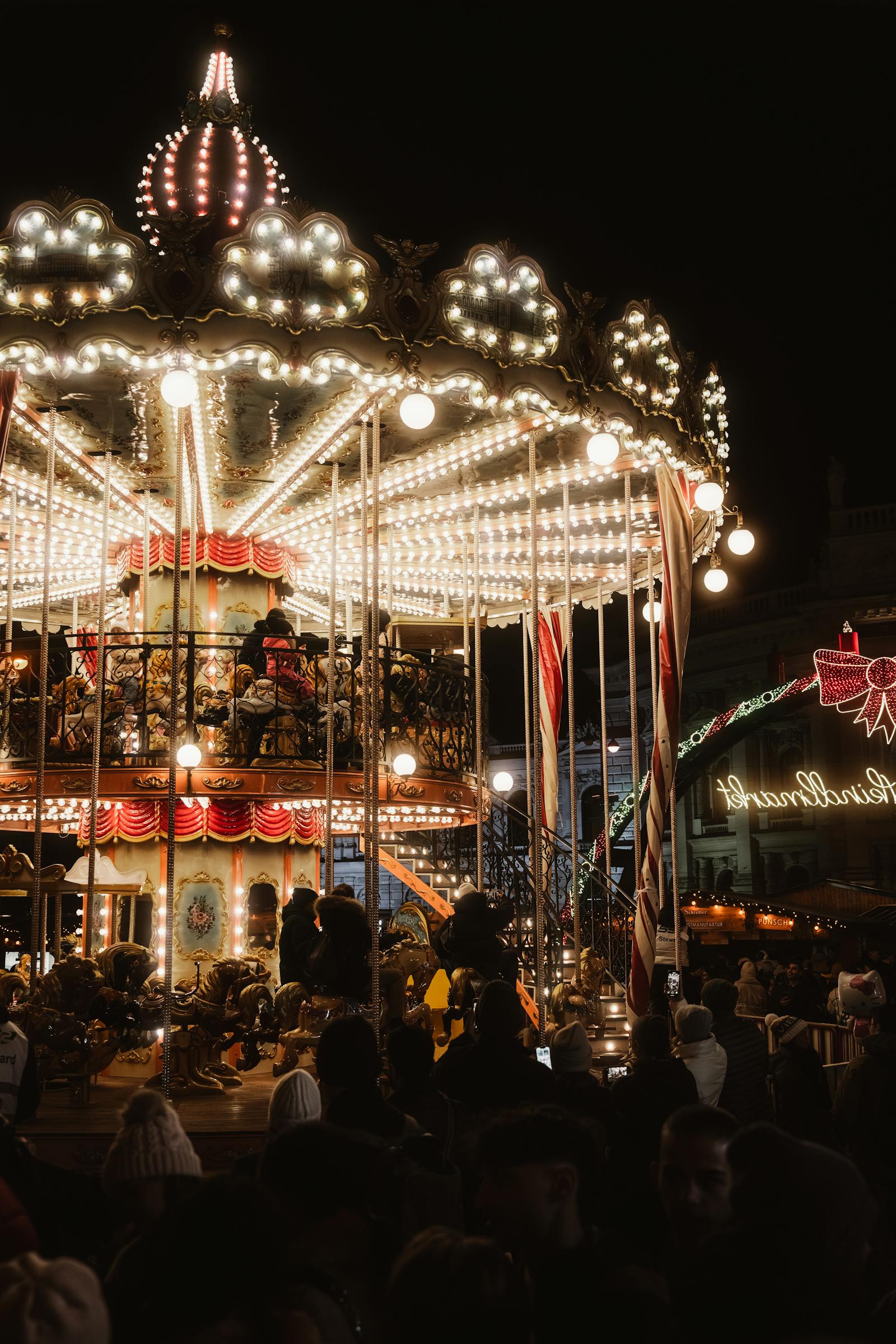 enchanting nighttime carnival carousel festivity