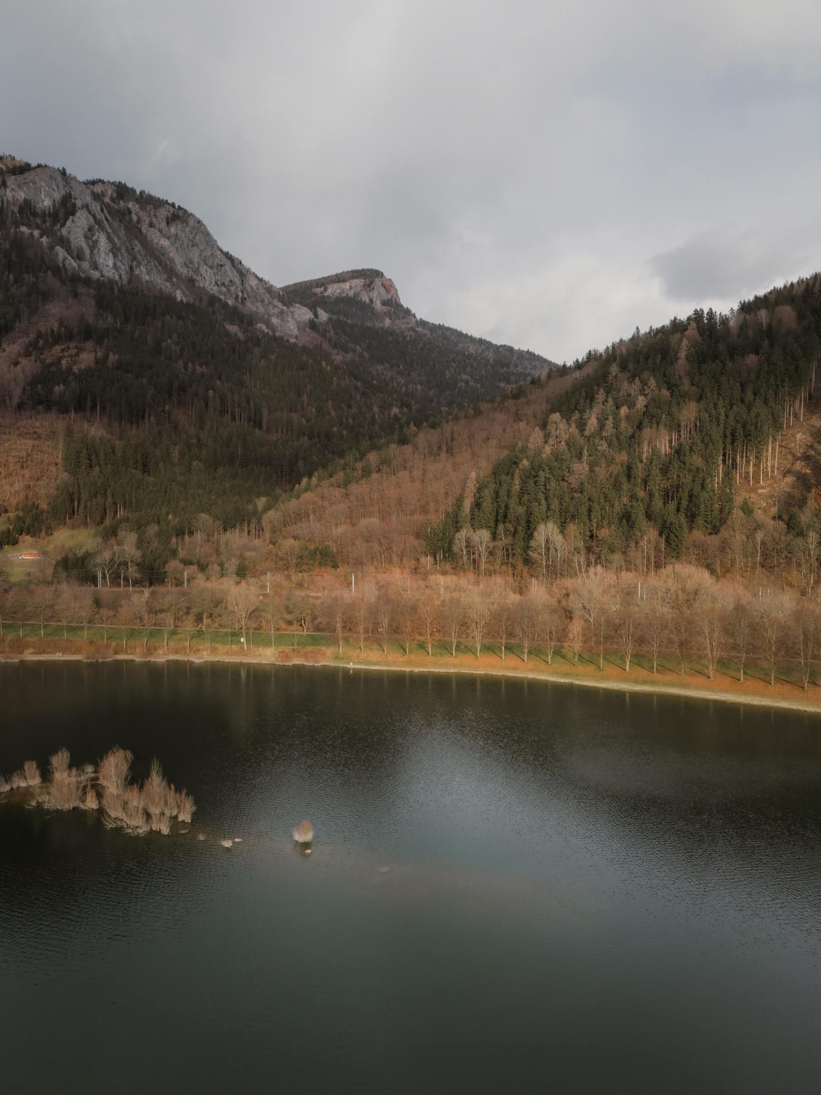 tranquil lake and mountain landscape in austria